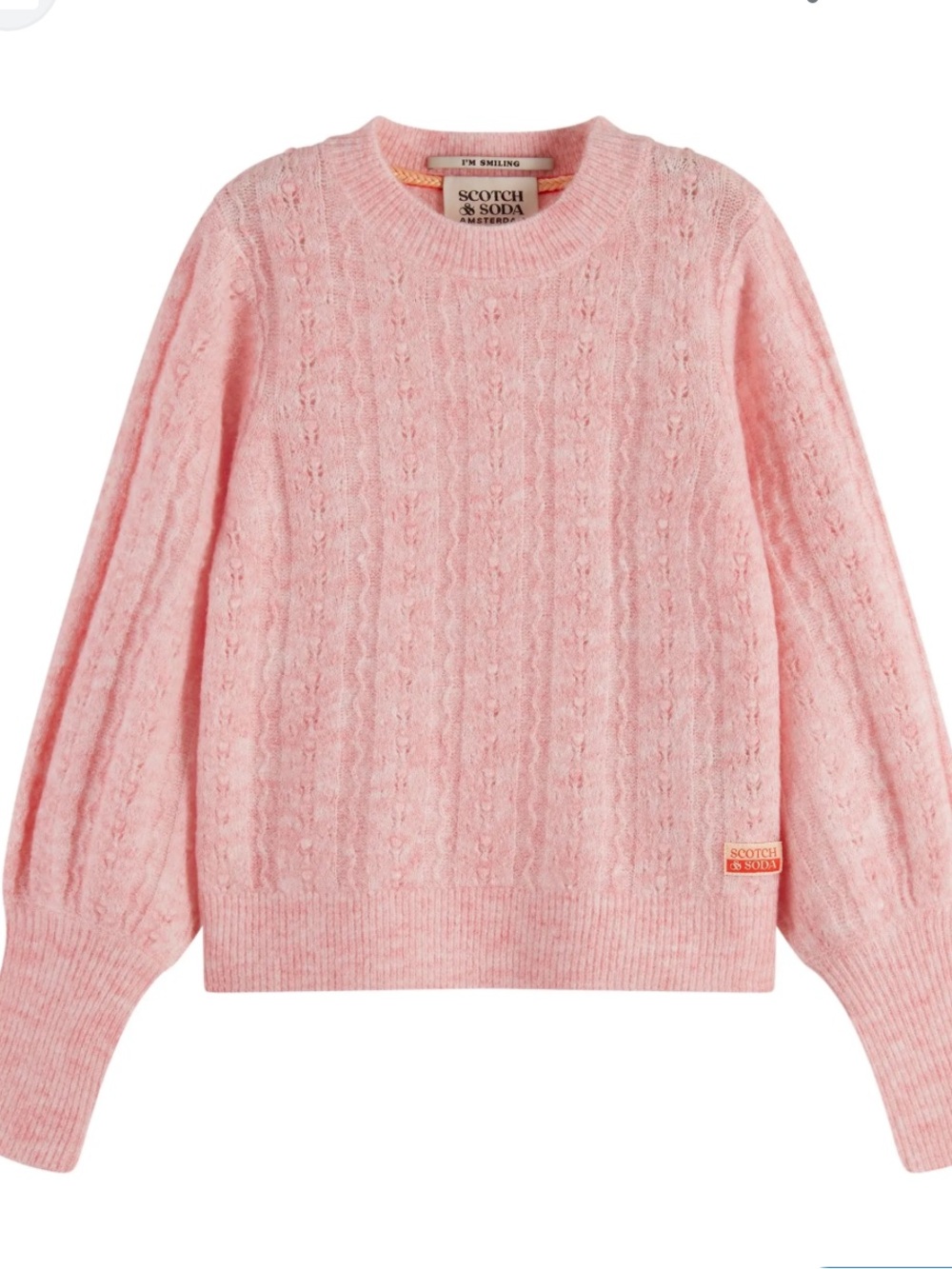 Scotch & Soda Light Pink Cable Knit Jumper